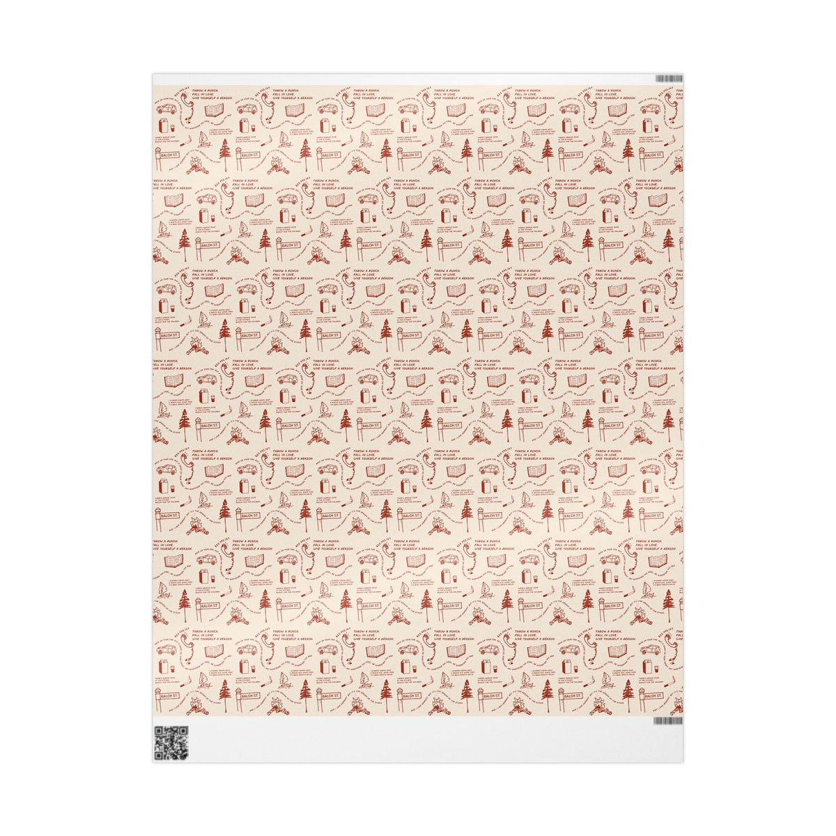 Cream Stick Season Red Icons Noah Kahan Wrapping Paper – Folk Indie Music Fan Gift