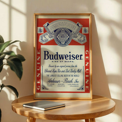 Vintage Boston Bruins Budweiser Advertising Poster