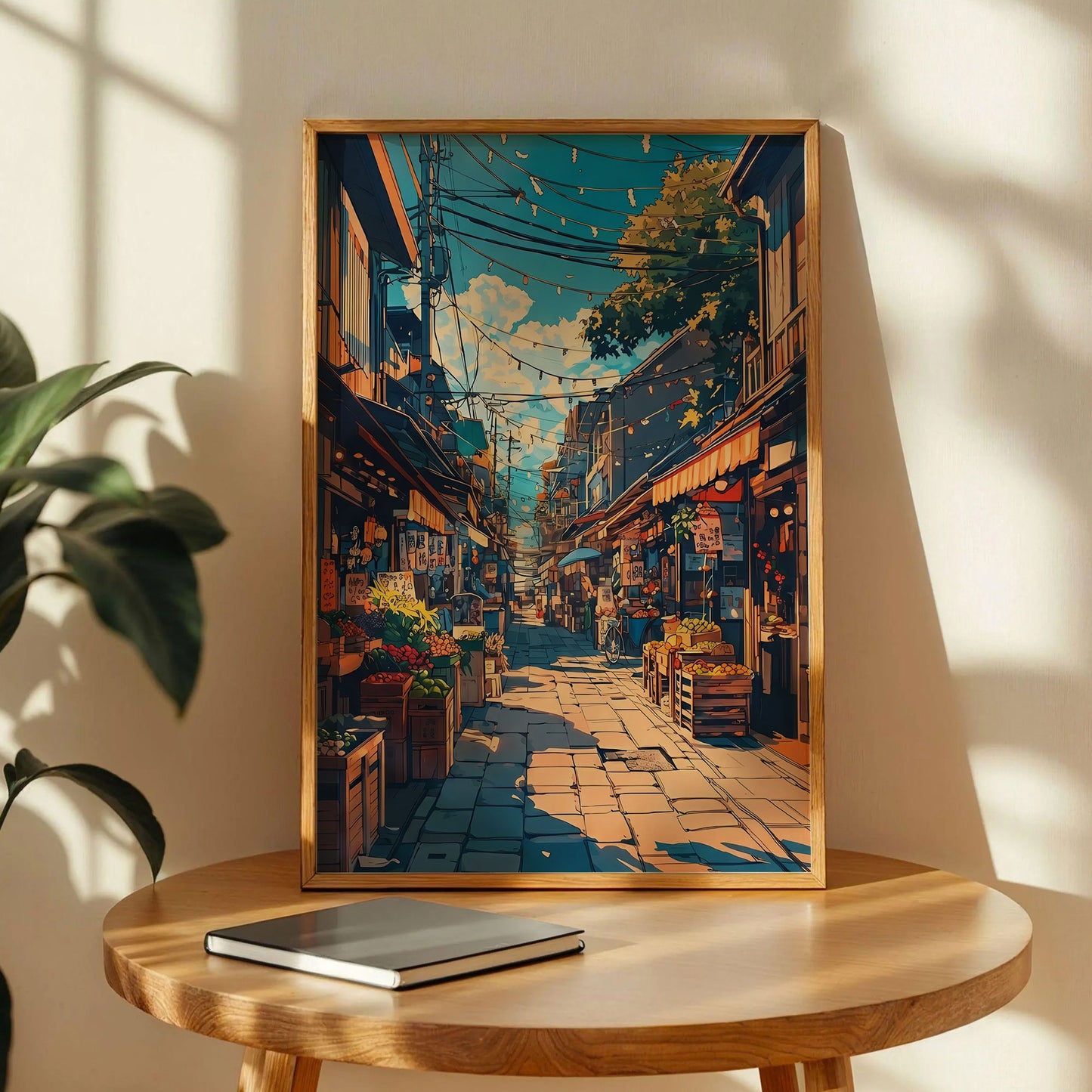Japanese Morning Market Street Poster