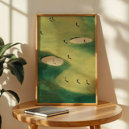 Tiny Golfers Abstract Poster
