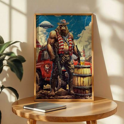 Bigfoot Cowboy Poster
