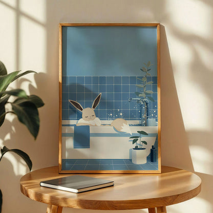 Eevee Relaxing in a Bathtub Poster