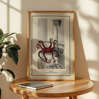 Bathroom Octopus Funny Toilet Poster