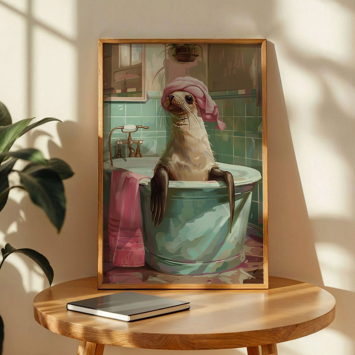 Sea Lion in Bathtub Bathroom Print
