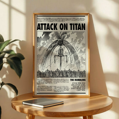 Attack on Titan The Rumbling Newspaper Style Poster