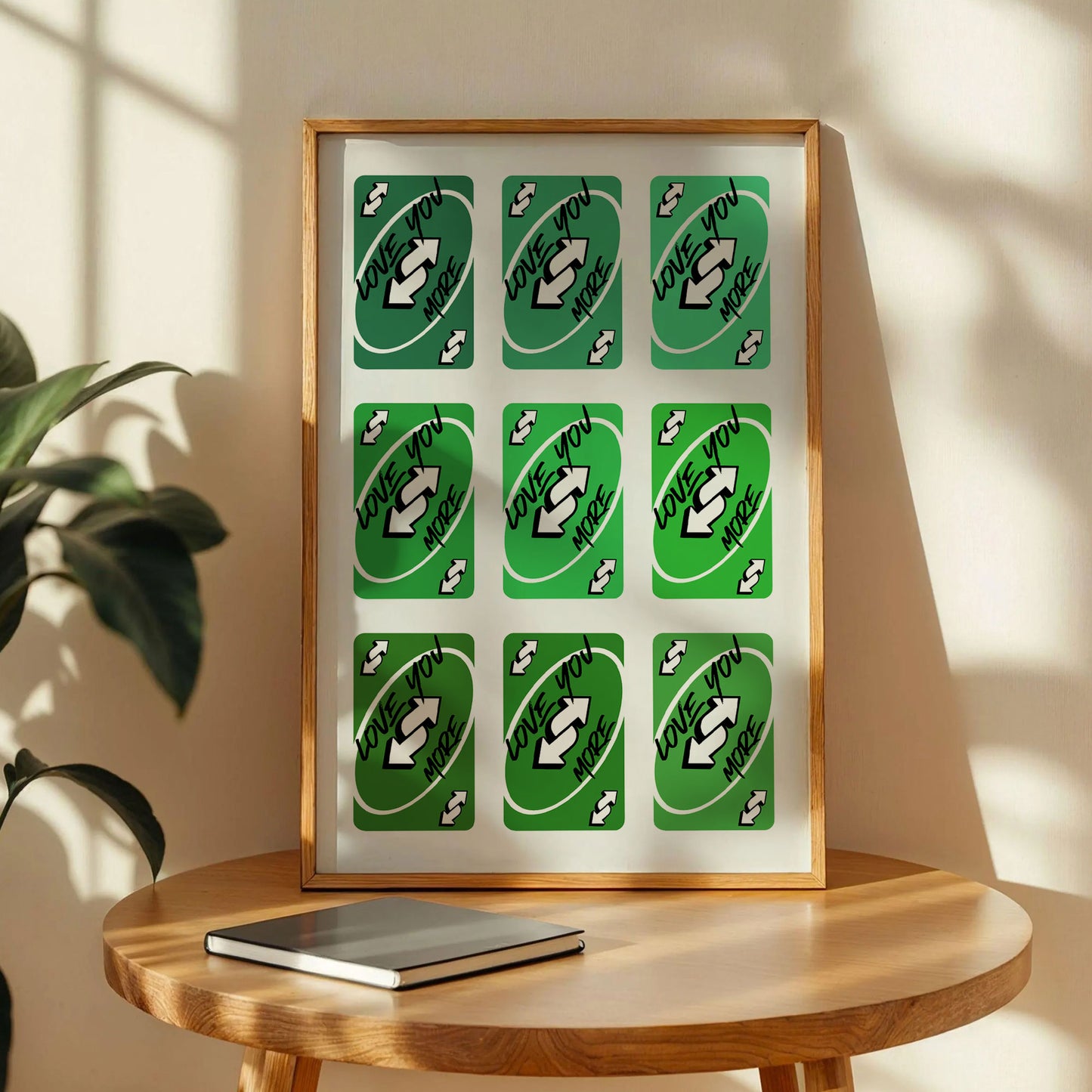 Love You More Uno Reverse Green Card Poster