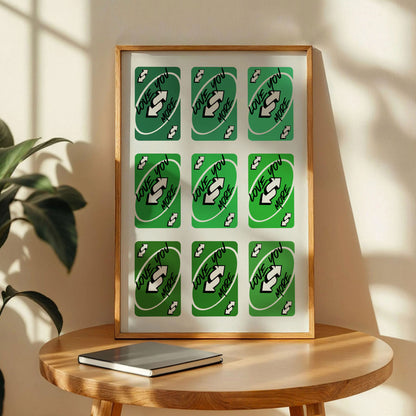 Love You More Uno Reverse Green Card Poster