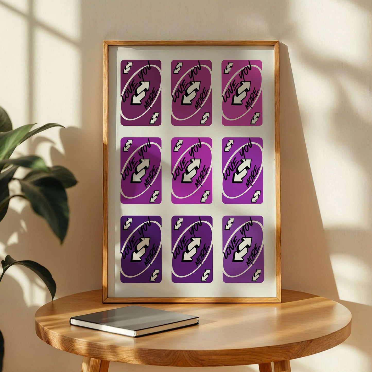 Love You More Uno Reverse Card Wall Art