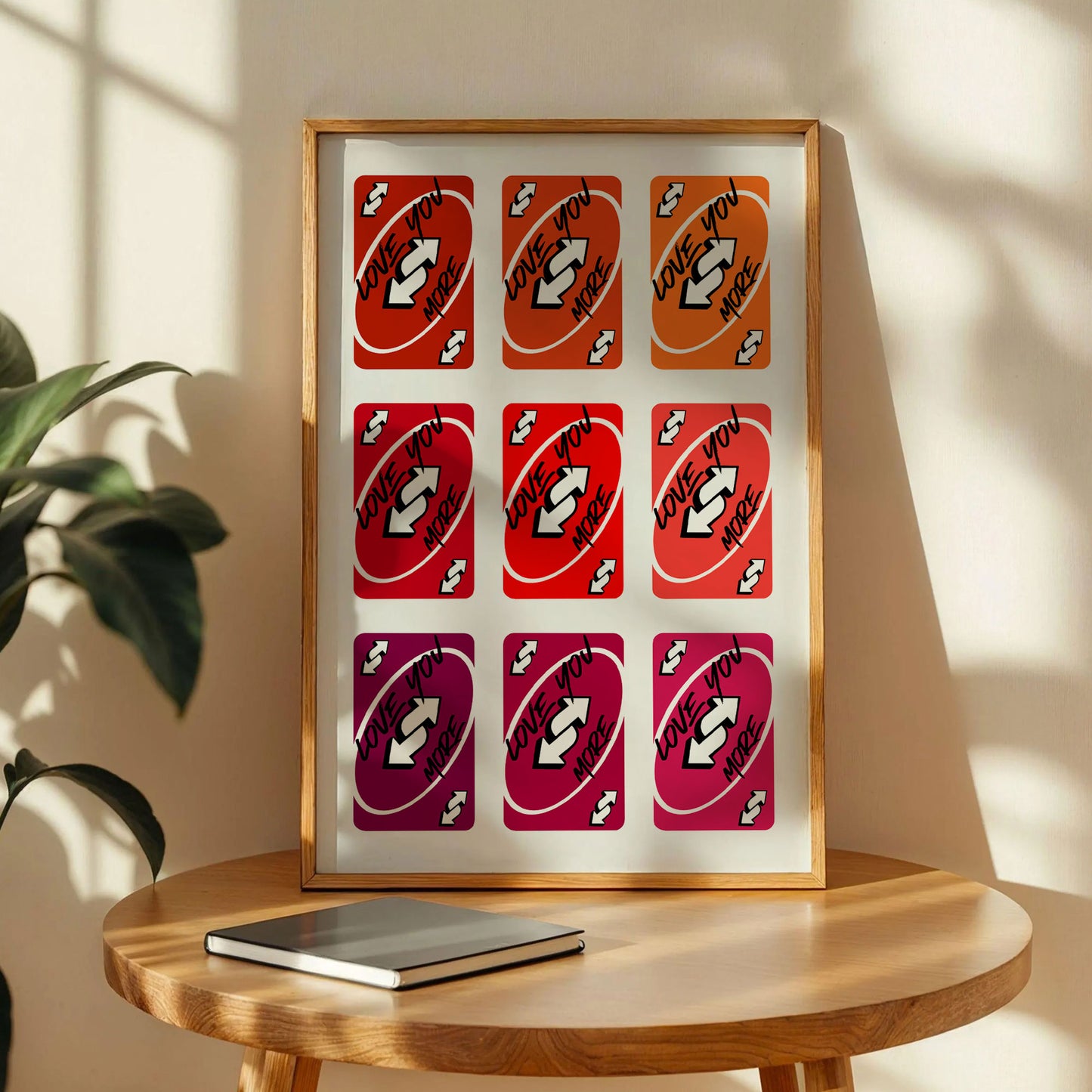 Love You More Uno Style Card Poster