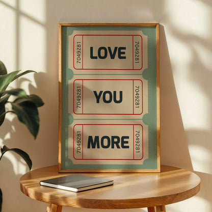 Retro Love Ticket Wall Art