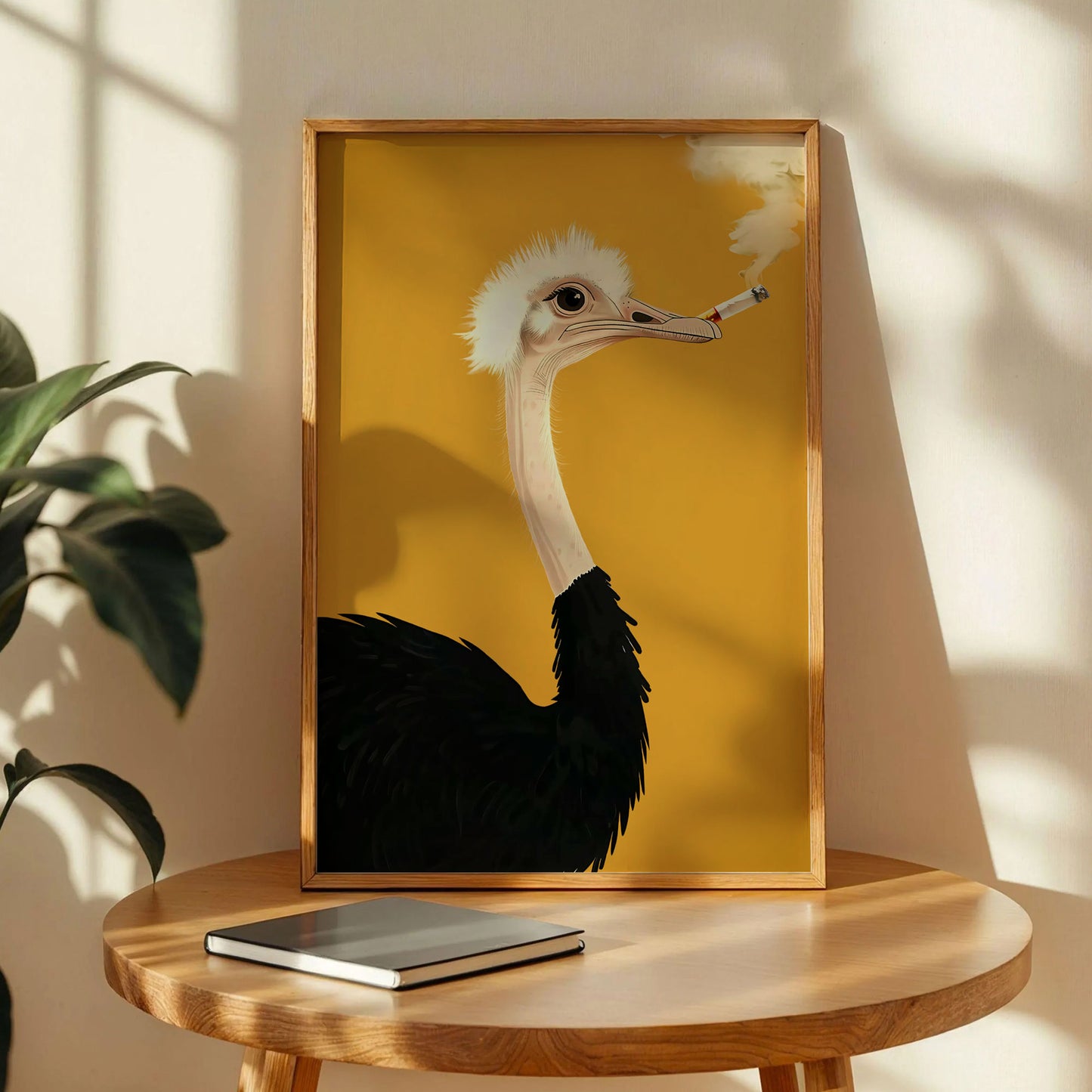 Ostrich Smorking Art Print