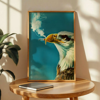 Smoking Eagle With Cigarette Poster
