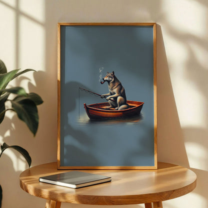 Funny Dog Fishing Poster