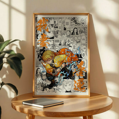 Zenitsu Agatsuma Demon Slayer Poster