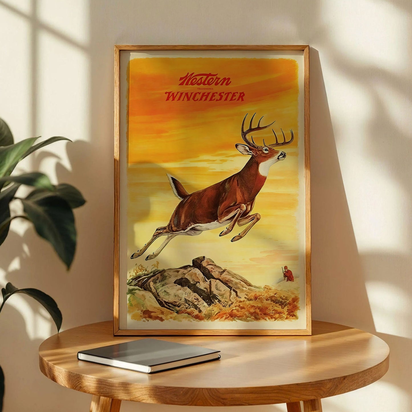 Deer Hunting Art Western Poster