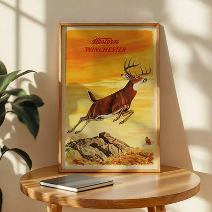 Deer Hunting Art Western Poster