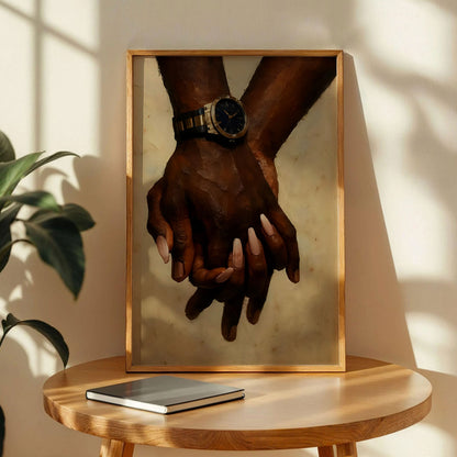 Black Couple Holding Hands Poster
