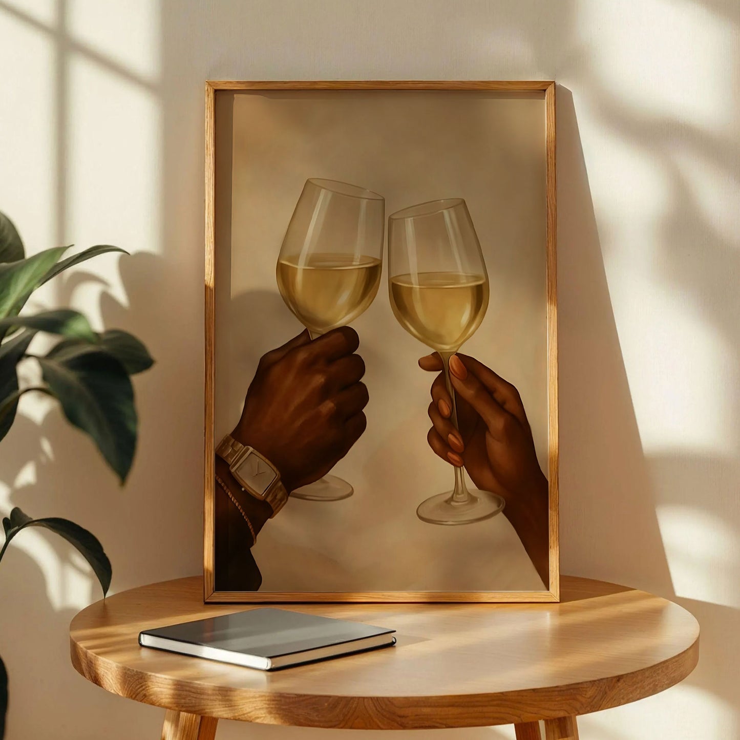 Elegant Cheers Black Couple Holding Hands Wall Art