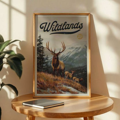Retro Deer Hunting Art Print
