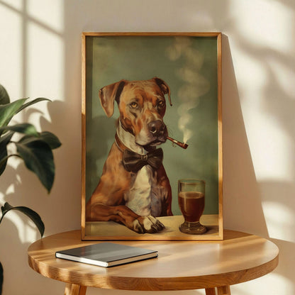 Dog with Cigar Poster