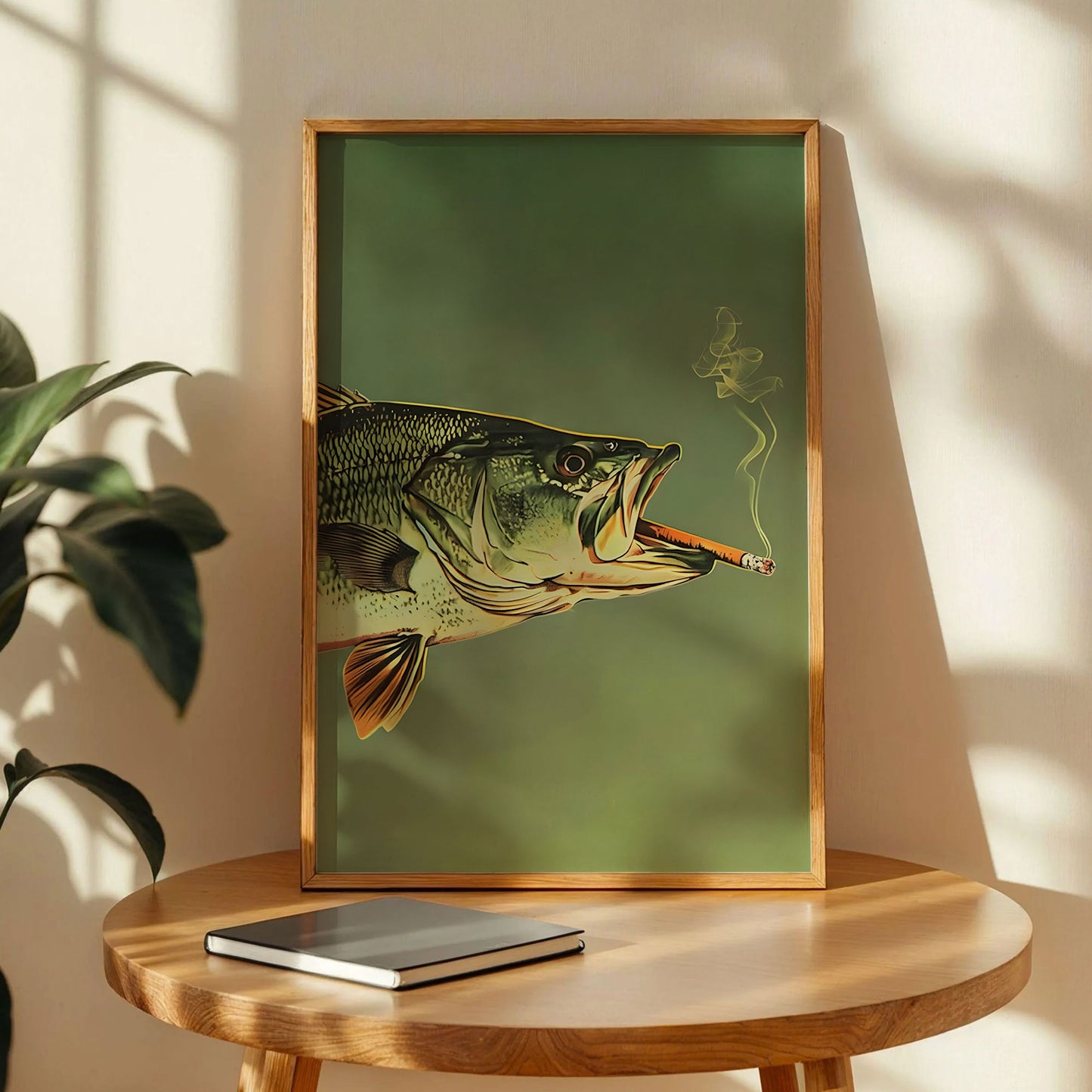 Smoking Largemouth Bass Wall Art