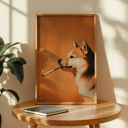 Dog Smoking a Cigarette Poster