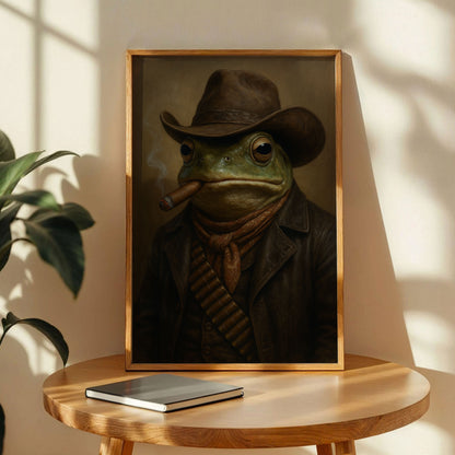 Smoking Cowboy Frog Wall Art