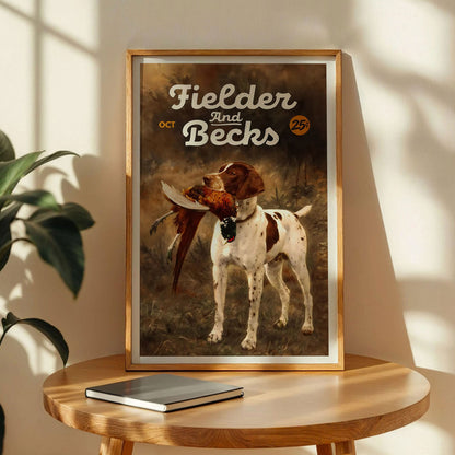 Retro Hunting Dog Art Print