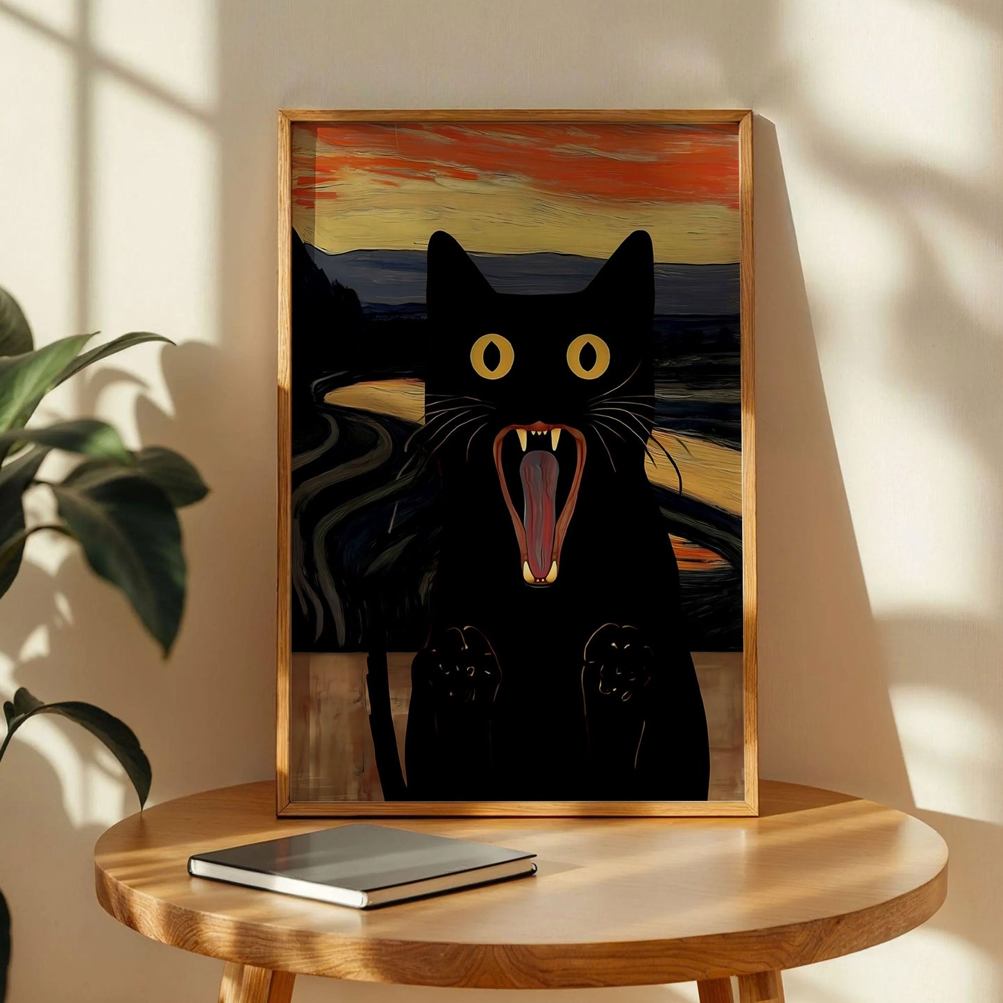 Edvard Munch Scream Black Cat Art