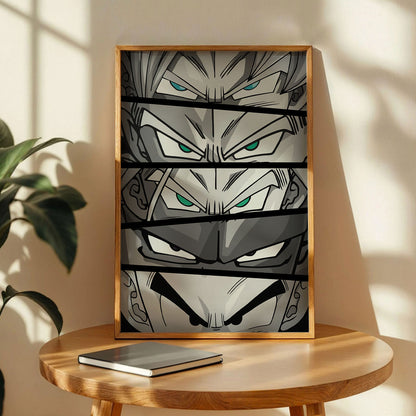 Dragon Ball Z Eyes Heroes BW Poster