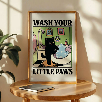 Wash your Paws Cat Print