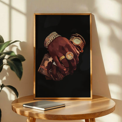 Black Man Gold Jewelry Art Print