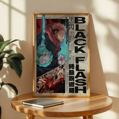 Black Flash Jujutsu Kaisen Poster