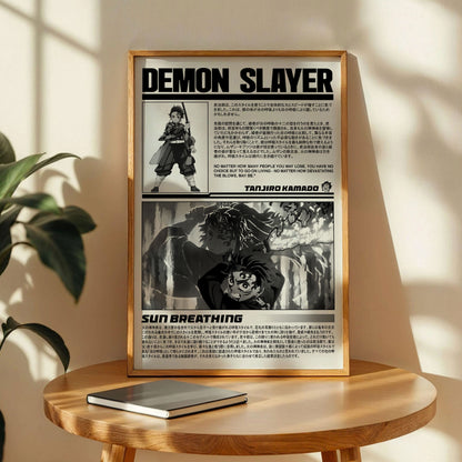 Demon Slayer Newspaper Style Tanjiro Kamado Art