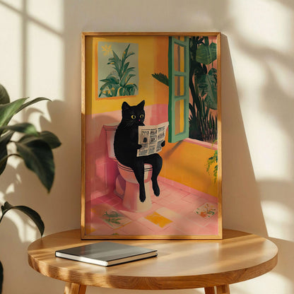 Funny Toilet Cat Poster