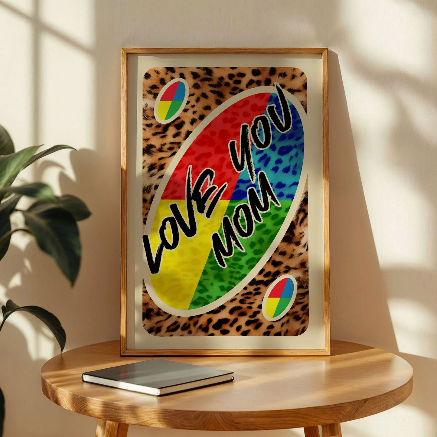 Love You Mom UNO Leopard Poster