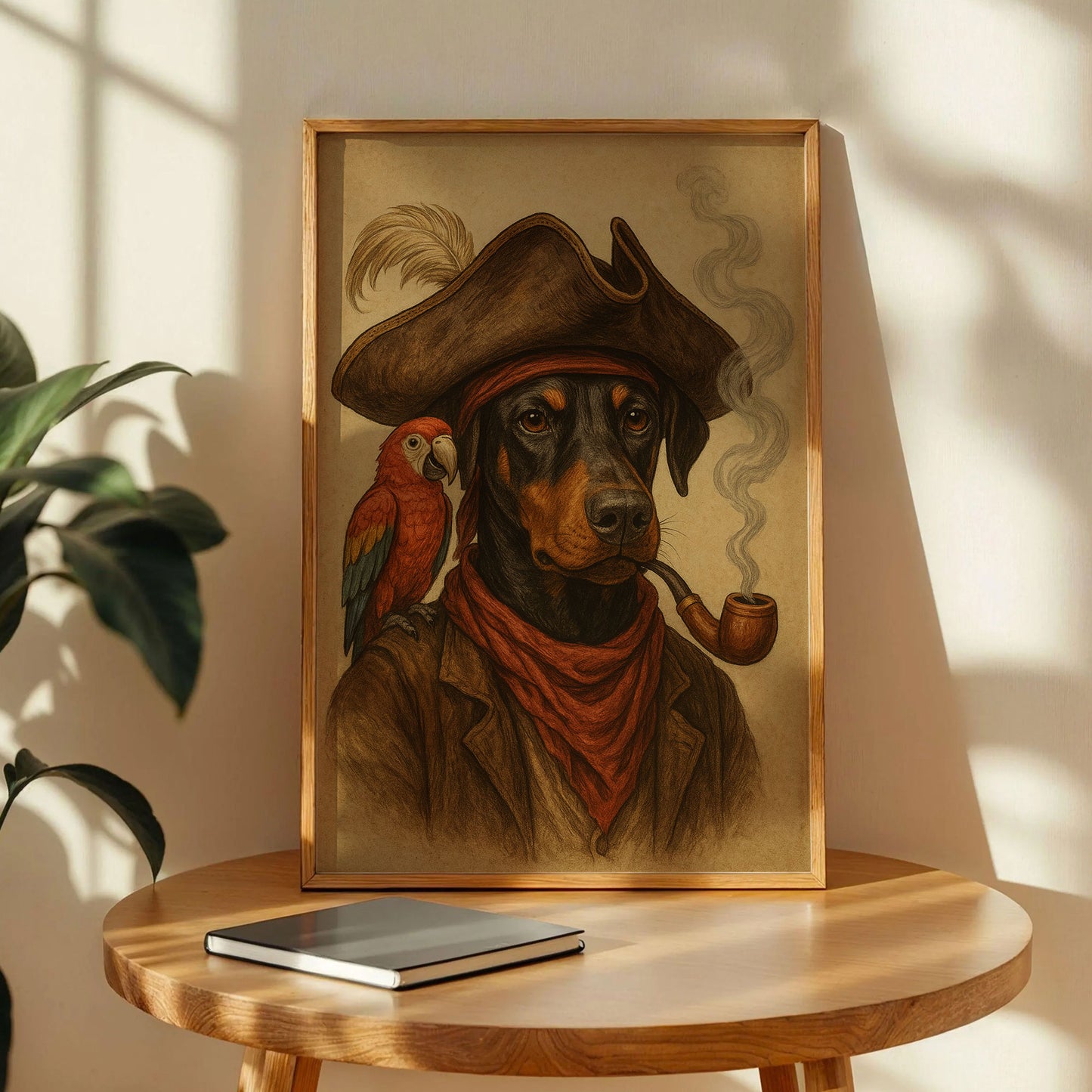 Doberman Cowgirl Hat Print Art