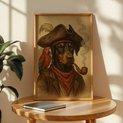 Doberman Cowgirl Hat Print Art