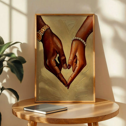 Black Couple Holding Hands Poster
