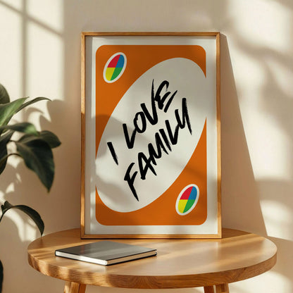 I Love Family Playing Card Wall Art