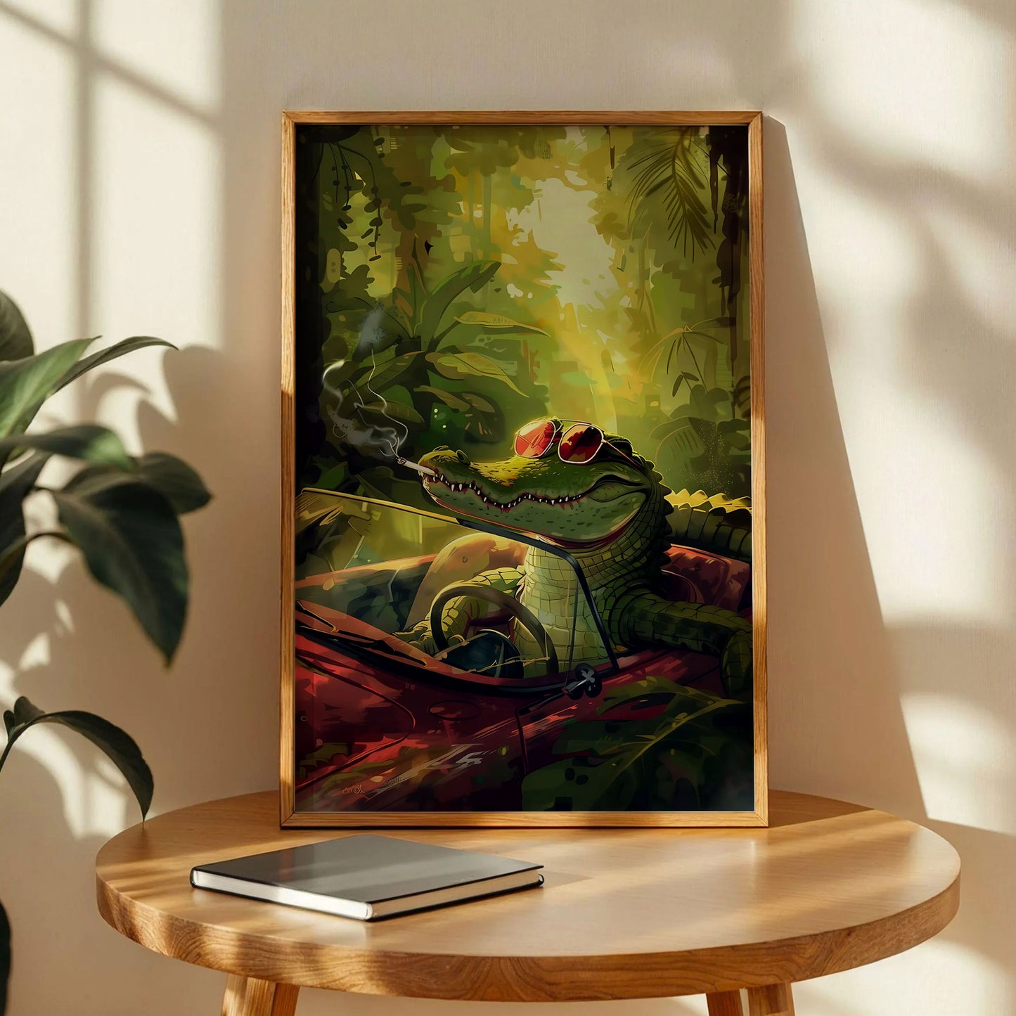 A Crocodile Swerving In The Swamp Poster