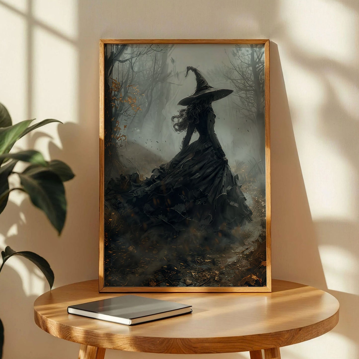 Foggy Halloween Witch Autumn Woodland Art