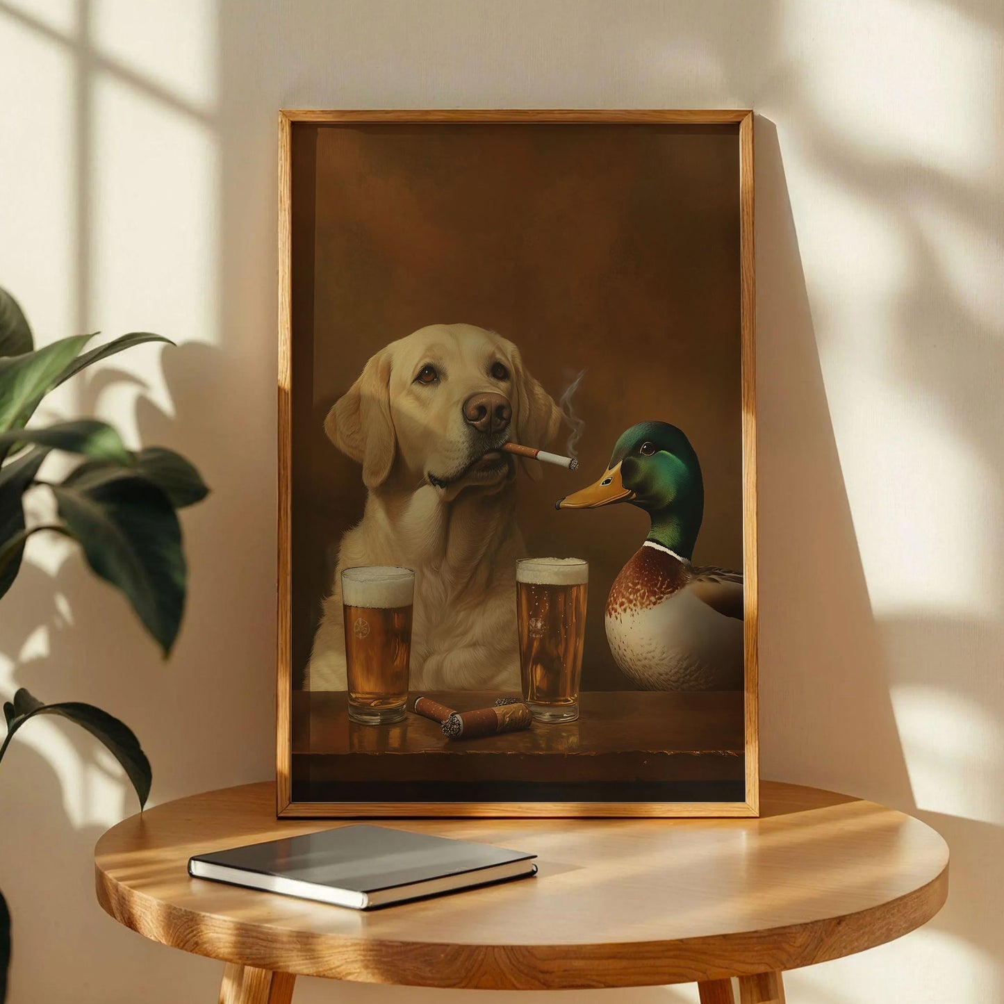 A Labrador Retriever and a Mallard Duck Cabin Wall Decor