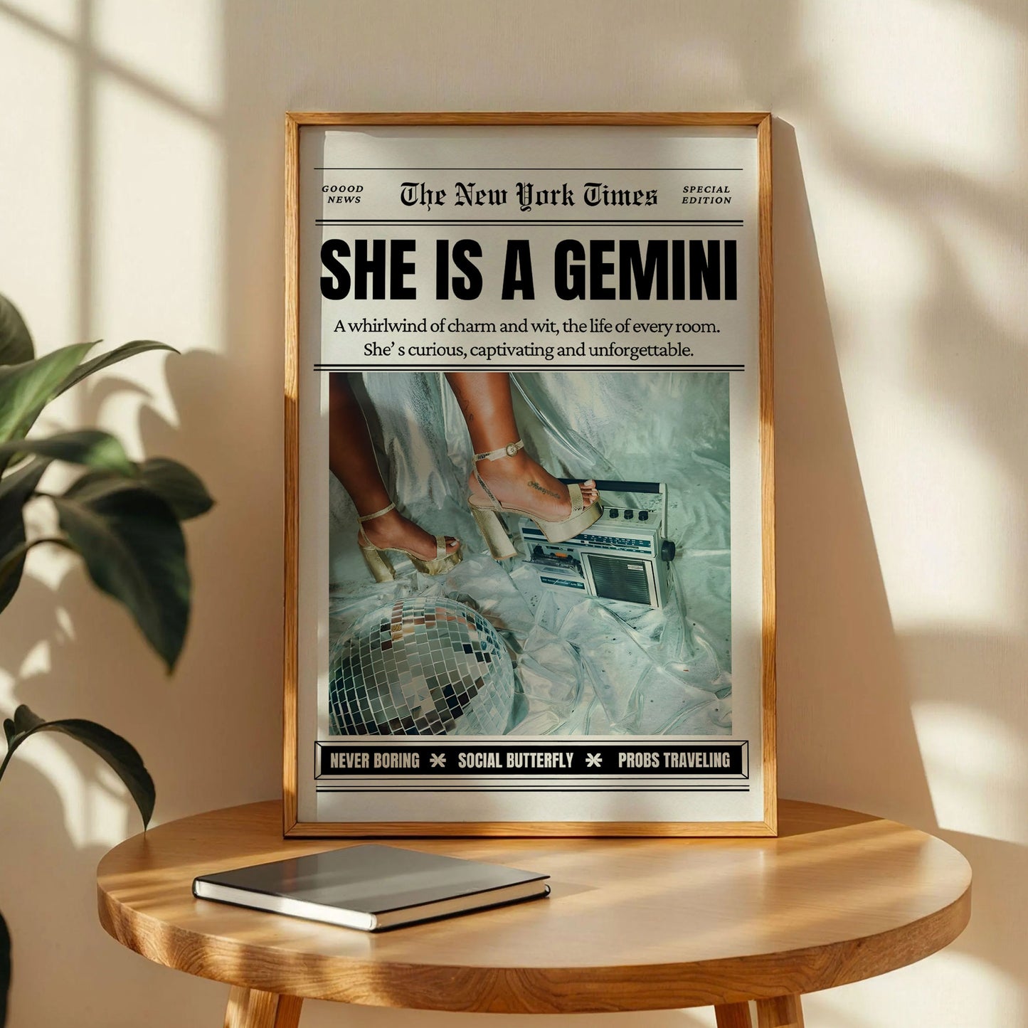 Gemini Zodiac Magazine Wall Decor