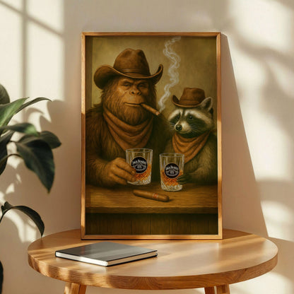 Racoon and Bigfoot Poster
