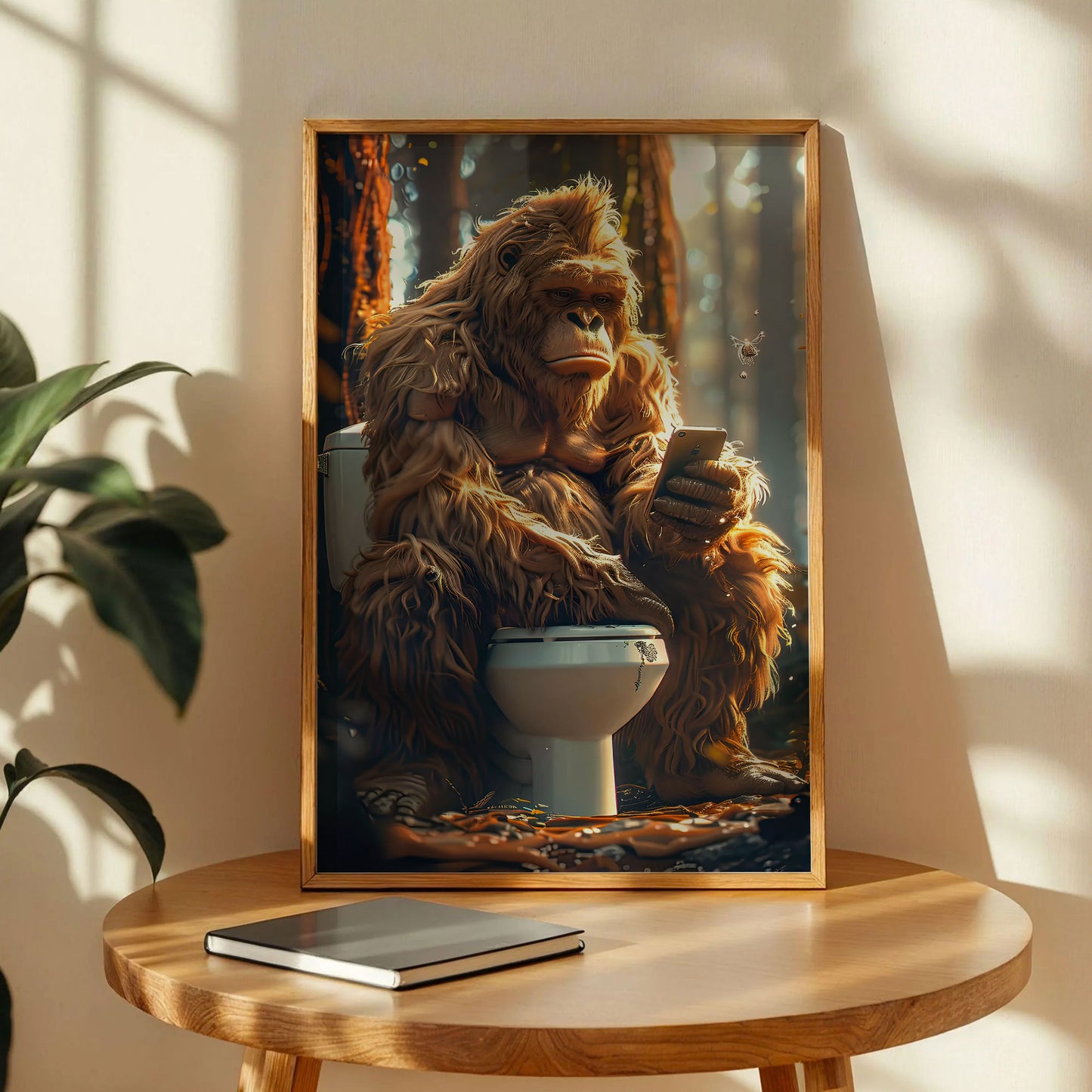 Funny Bigfoot Bathroom Art