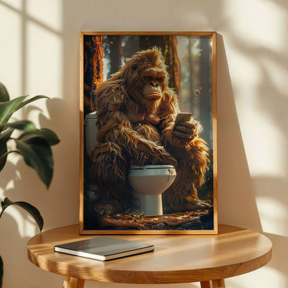 Funny Bigfoot Bathroom Art