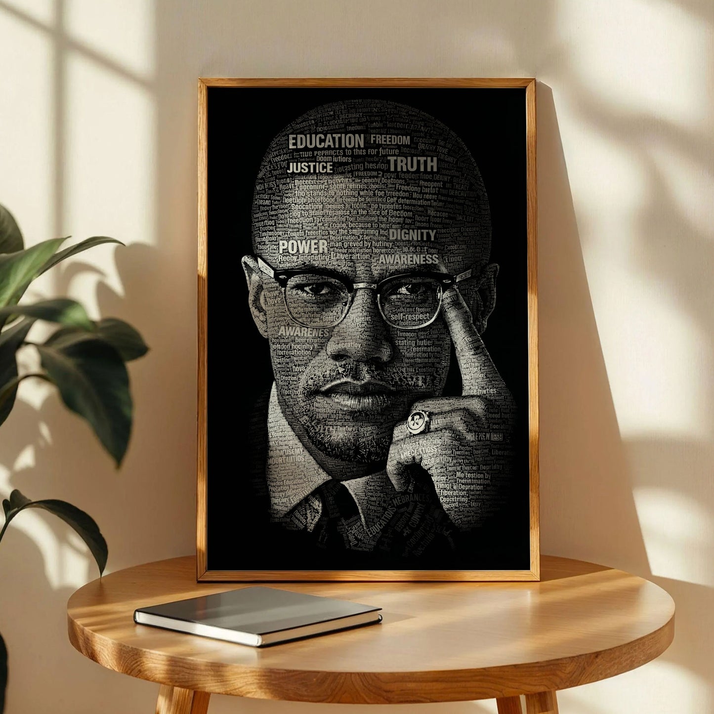Malcolm X Calligram Poster