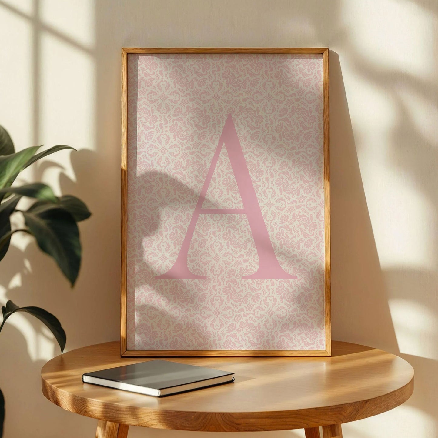 Pink Floral Initial Letter A Art