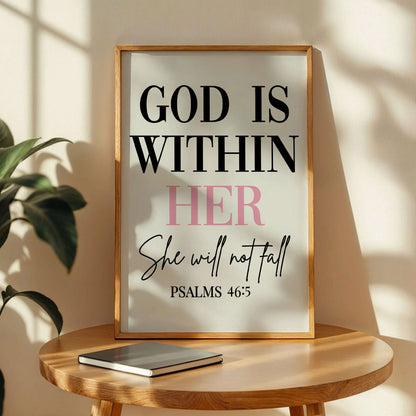 God Is Within Her Quote Poster